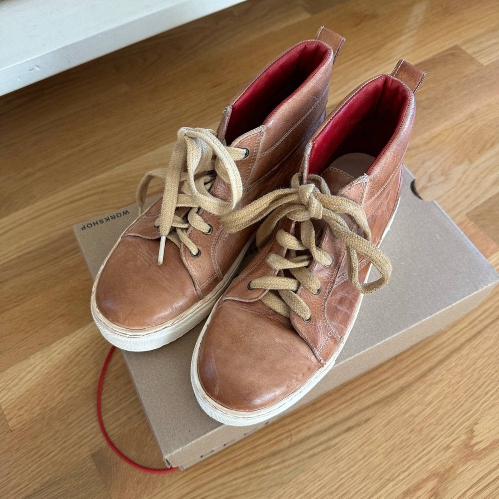EUC Bed Stu Leather Rosella High Top Tan Rustic Tremolo 6.5